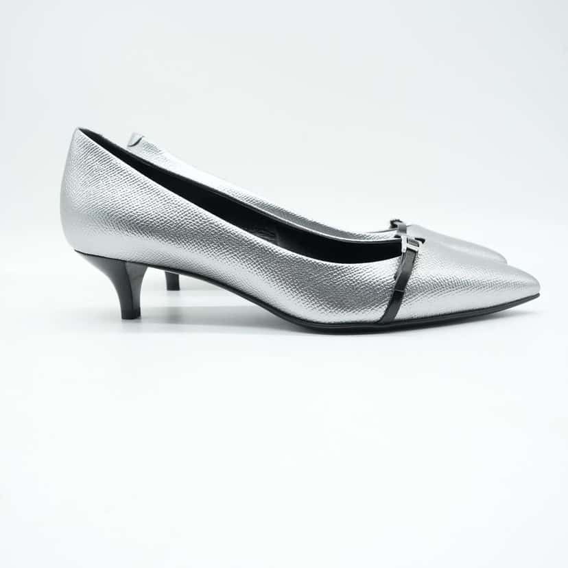 Hermès Ballet Flats Silver Size 36 Silver Leather Good condition - Model View