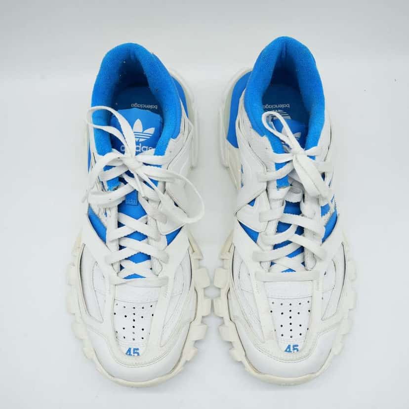 Balenciaga Balenciaga x Adidas Track Forum Sneakers White & Blue Size 45 White Fair condition - Back View