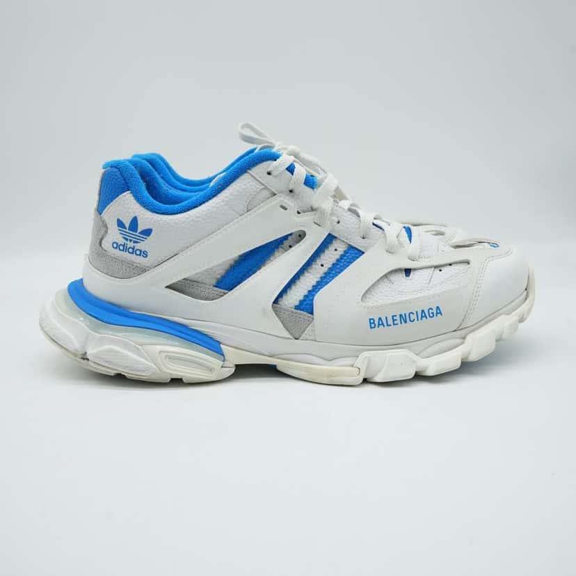 Balenciaga Balenciaga x Adidas Track Forum Sneakers White & Blue Size 45 White Fair condition - Model View