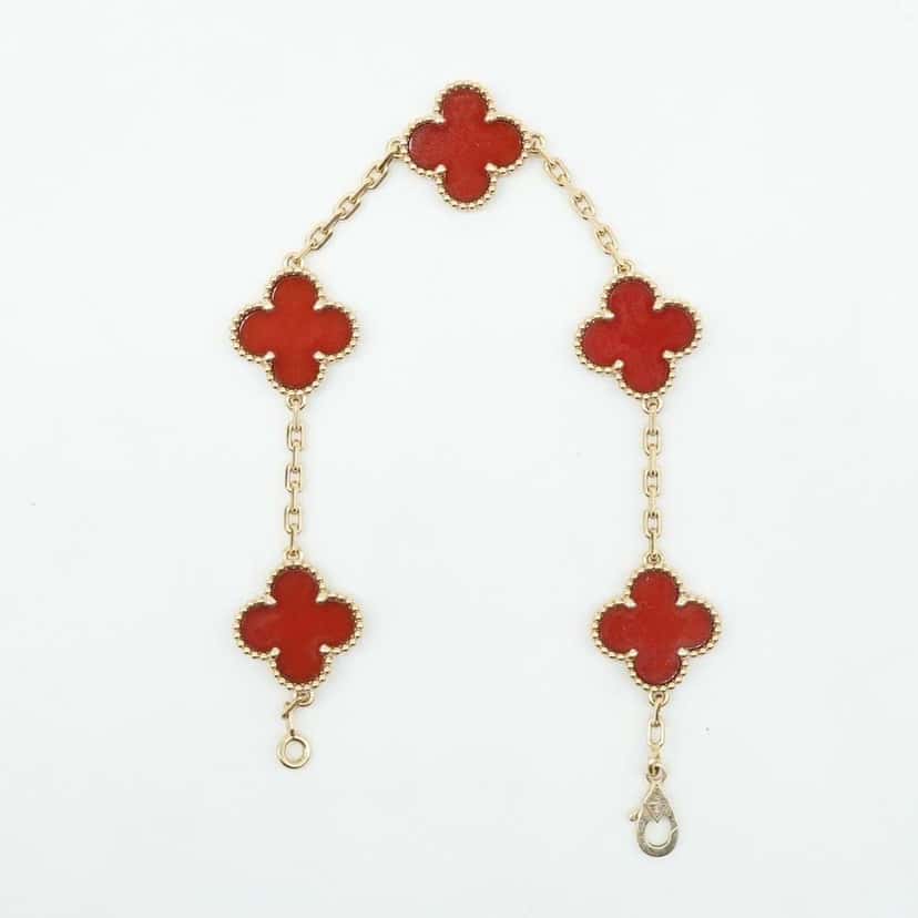 Van Cleef & Arpels Van Cleef & Arpels Vintage Alhambra 5P Carnelian Bracelet K18YG JF791029 Gold Gold Good condition - Inside View