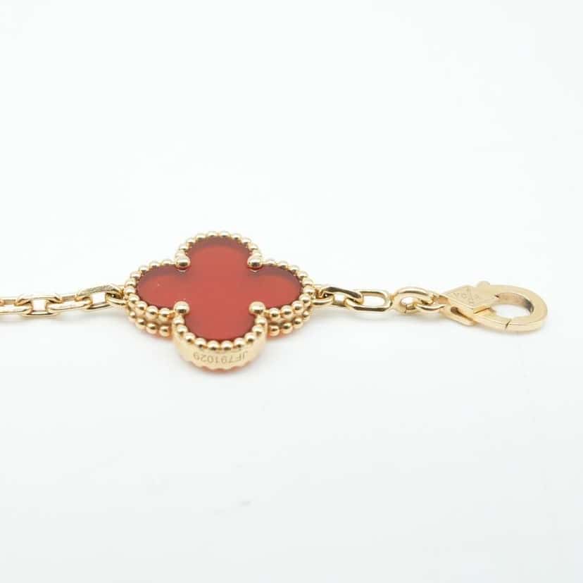 Van Cleef & Arpels Van Cleef & Arpels Vintage Alhambra 5P Carnelian Bracelet K18YG JF791029 Gold Gold Good condition - Box View