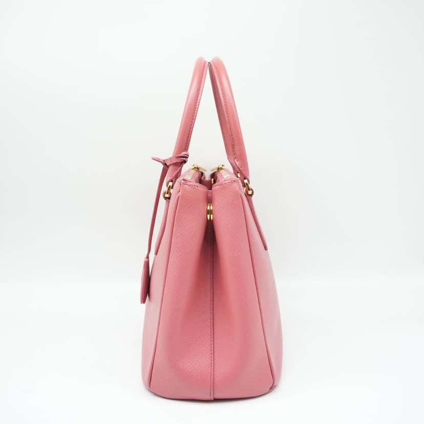 Prada Saffiano Lux Leather Medium Galleria Tote Pink Pink Fair condition - Back View