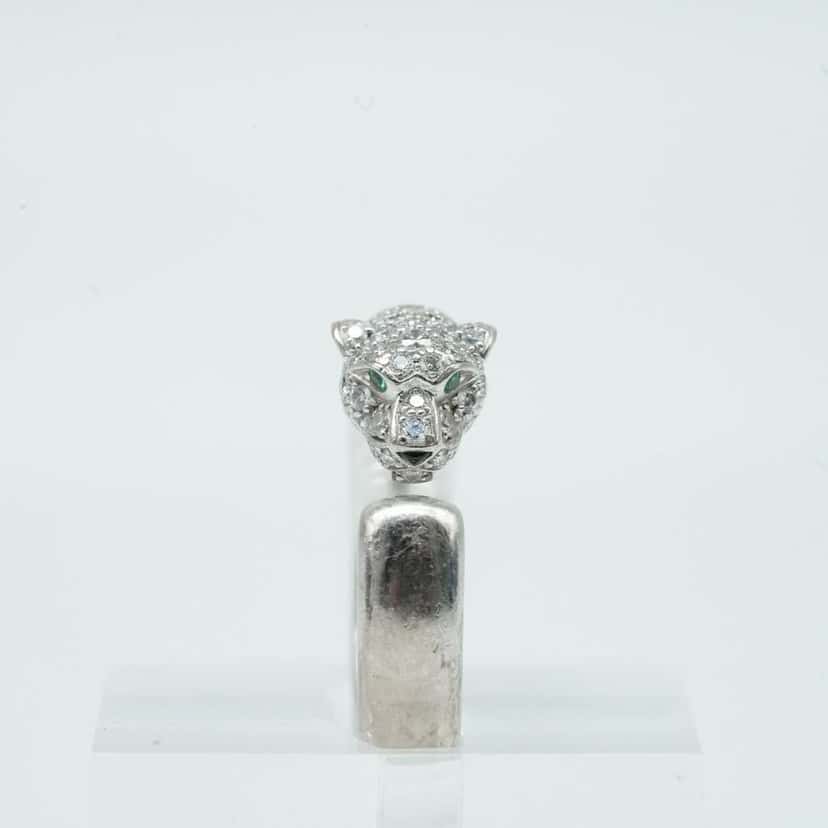 Cartier Panthère de Cartier Ring 49, K18WG, Half-Paved 5.2mm 10.21g Gold White Gold Good condition - Back View