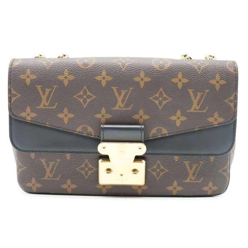 Louis Vuitton Marceau Monogram HandBag Black M46126 Brown Canvas Good condition - Back View