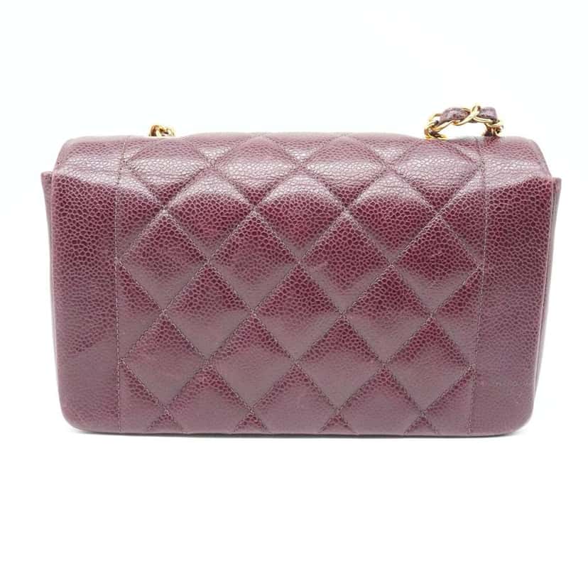Chanel Chanel Diana Flap Bag Caviar Skin Burgundy Vintage Burgundy Fair condition - Inside View