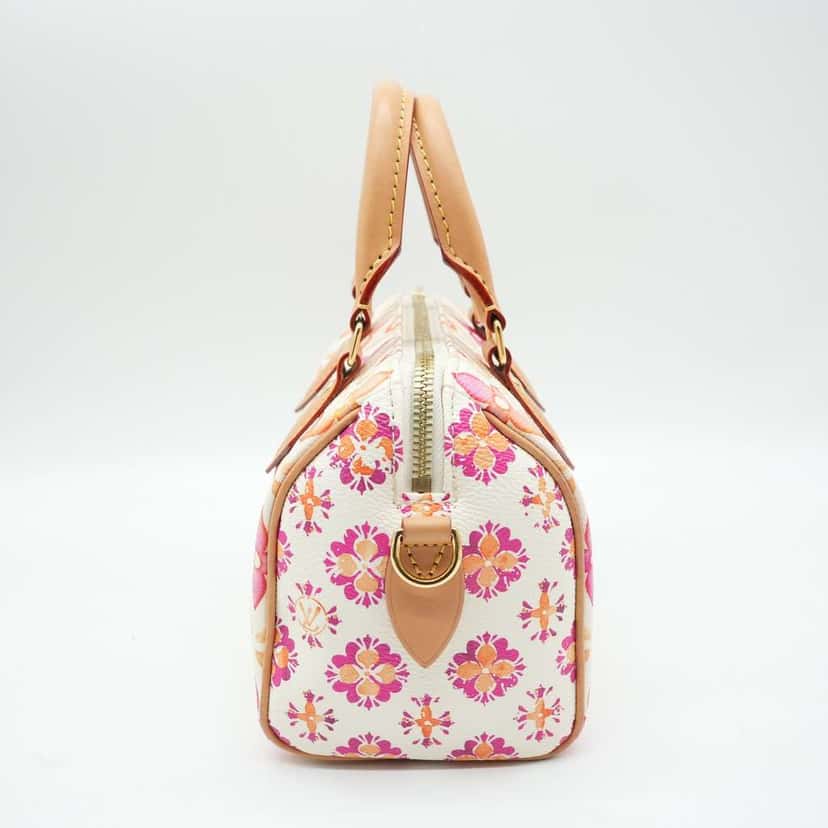 Louis Vuitton Speedy 20 Bandouliere Coral Monogram Tile Canvas Orange Canvas Good condition - Back View