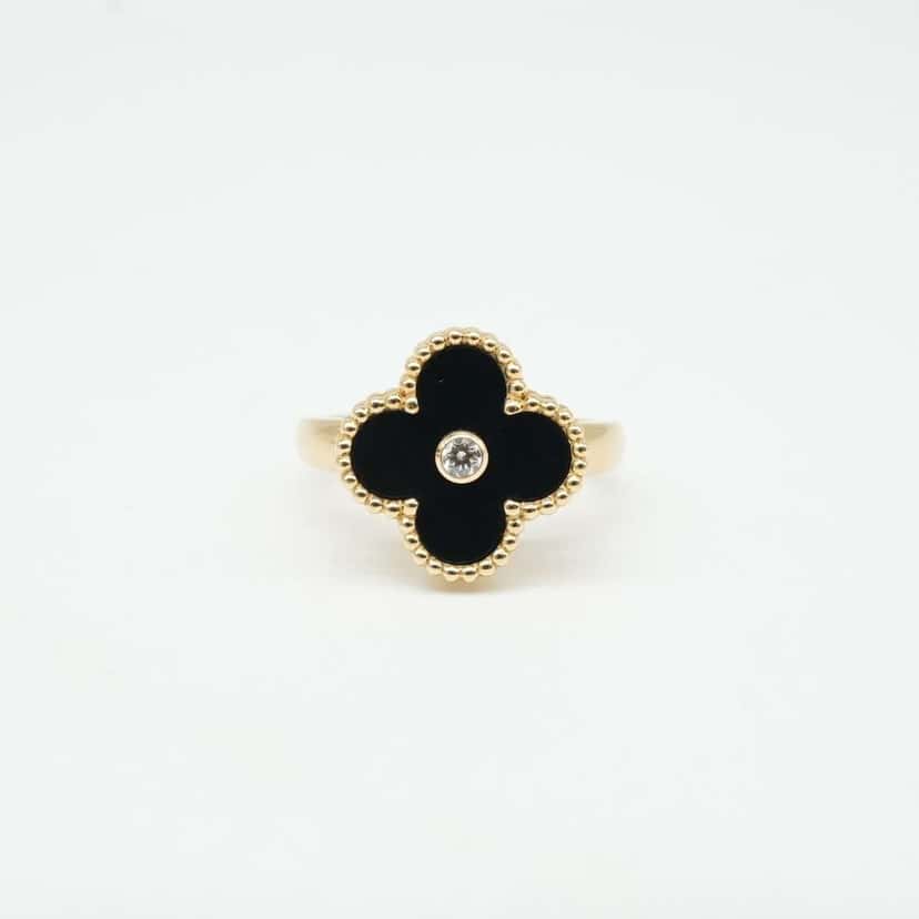 Van Cleef & Arpels Vintage Alhambra Ring Diamond VCARA41000 Size:55, 7g Gold Good condition - Box View