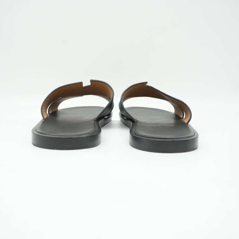 Hermès Oran Sandals Size 43 Black Black Leather Fair condition - Box View