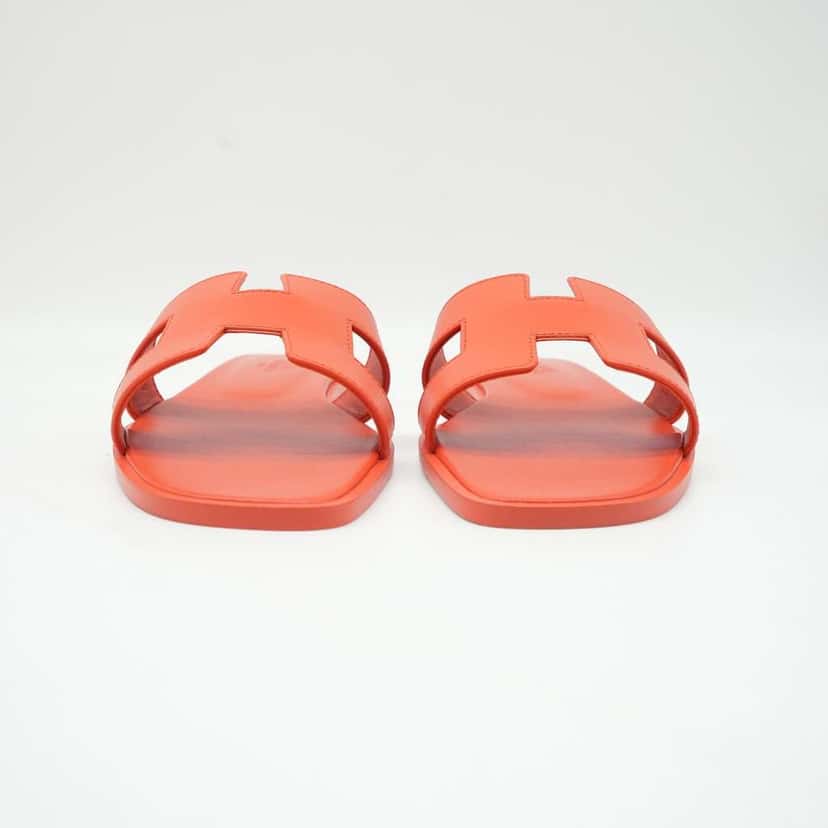 Hermès Oran Sandals Red Size 37.5 Red Leather Very good condition - Inside View