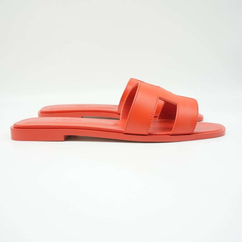 Hermès Oran Sandals Red Size 37.5 Red Leather Very good condition - Model View