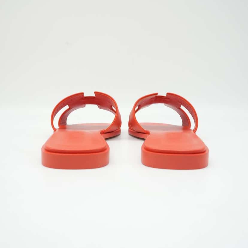 Hermès Oran Sandals Red Size 37.5 Red Leather Very good condition - Box View