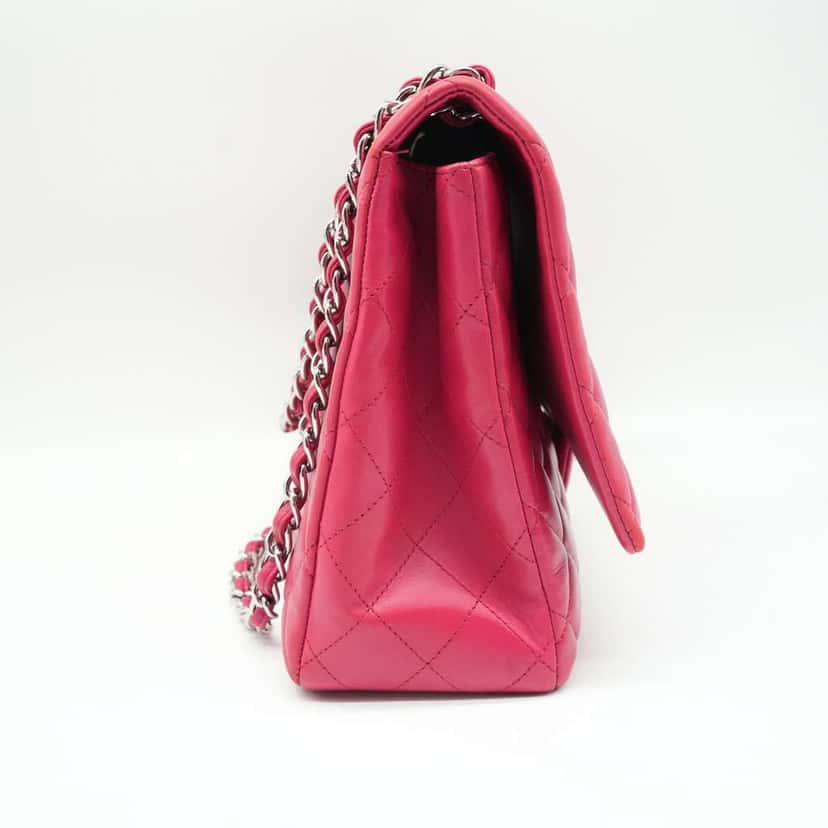 Chanel Maxi Classic Single Flap Pink Lambskin 13089787 Pink Fair condition - Inside View