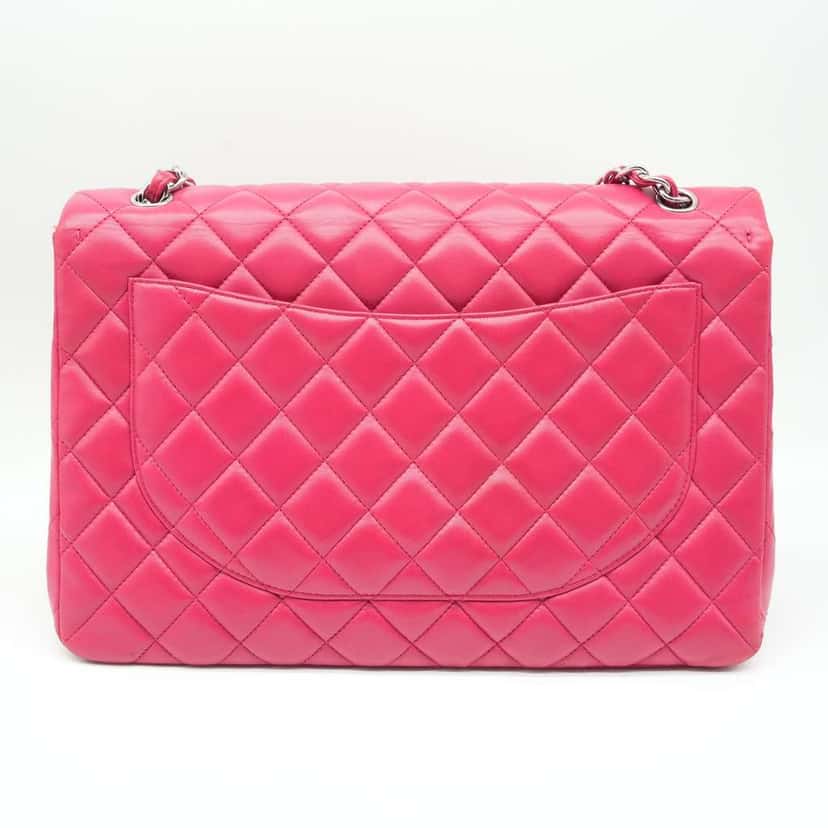 Chanel Maxi Classic Single Flap Pink Lambskin 13089787 Pink Fair condition - Model View