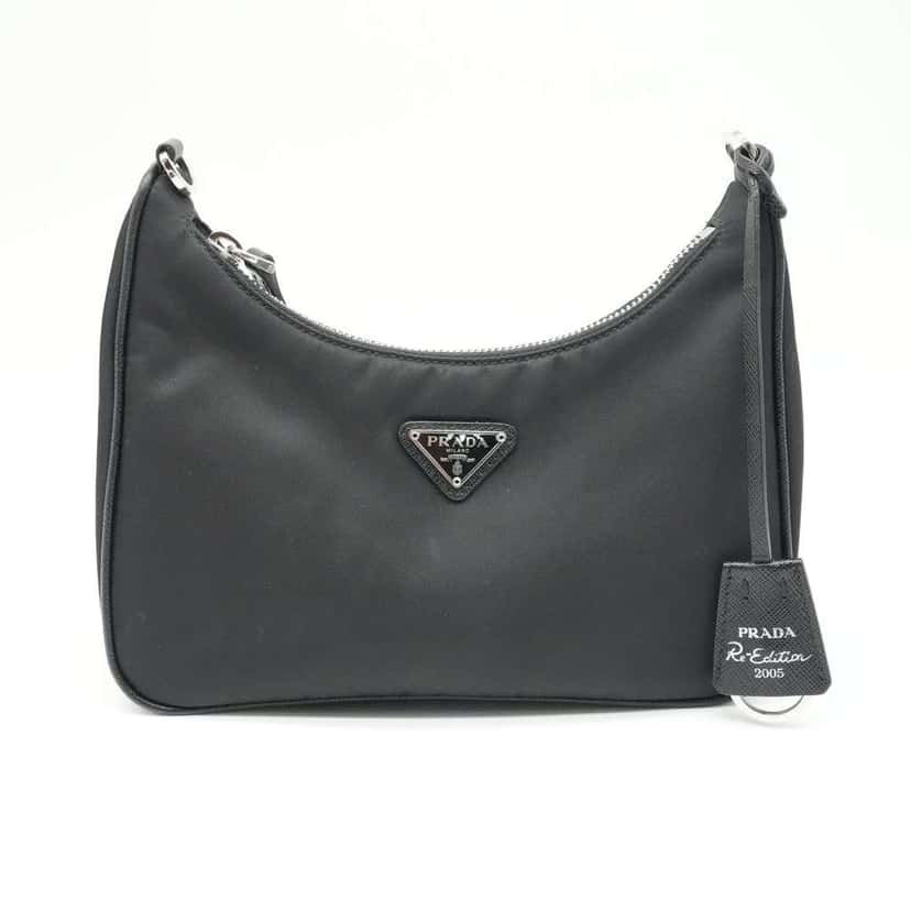 Prada Re-Edition 2005 Re-Nylon Black Bag PO Black Fair condition - Back View