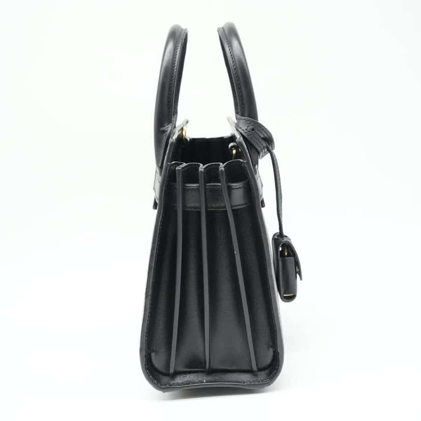 Saint Laurent Sac De Jour Nano Leather Tote BO/DB/K/ST Black Leather Fair condition - Back View