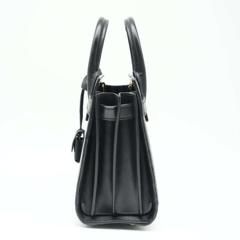 Saint Laurent Sac De Jour Nano Leather Tote BO/DB/K/ST Black Leather Fair condition - Model View