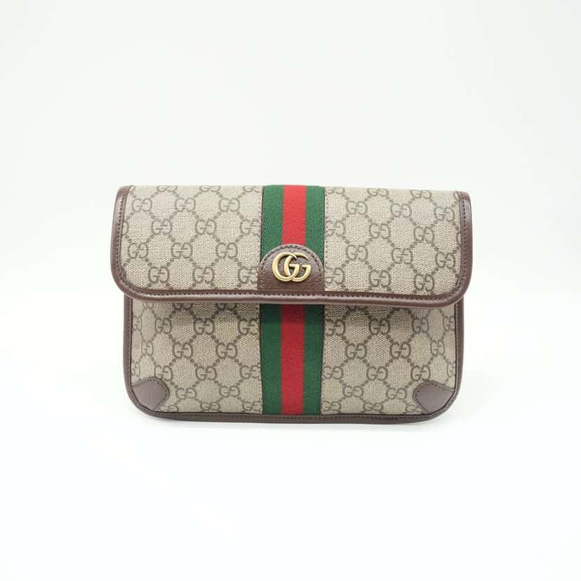 Gucci Small Ophidia Belt Bag GG Supreme Canvas Beige Canvas Good condition - Back View