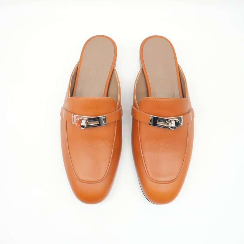 Hermès Women's Loafers Brown Size 36 DB/BO Brown Leather Fair condition - Back View