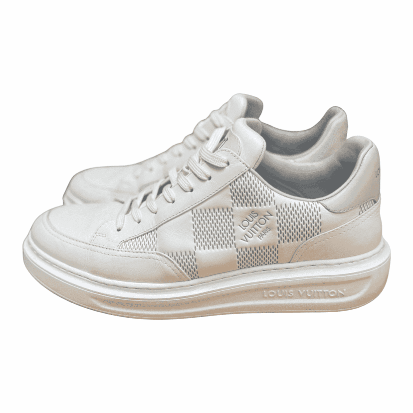 Louis Vuitton White Monogram Trainers White Leather Very good condition - Front View