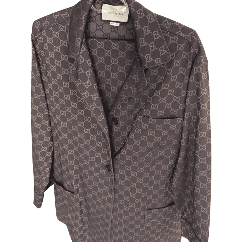 Gucci Elegant Pijama Gucci Shirt Brown Cotton Very good condition - Front View