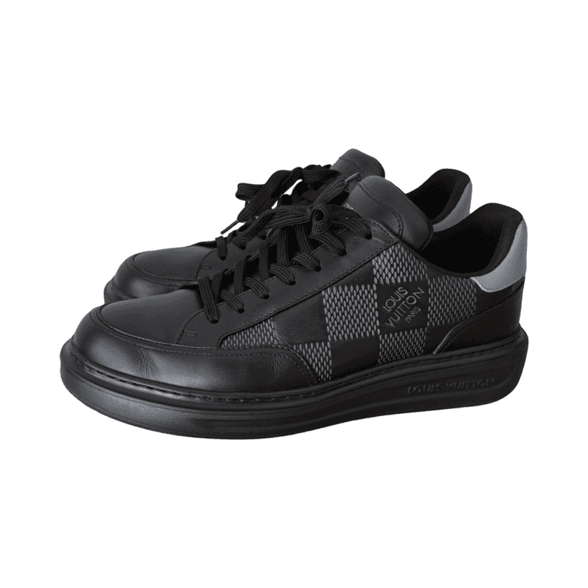 Louis Vuitton LV Trainers Black Leather Very good condition - Front View