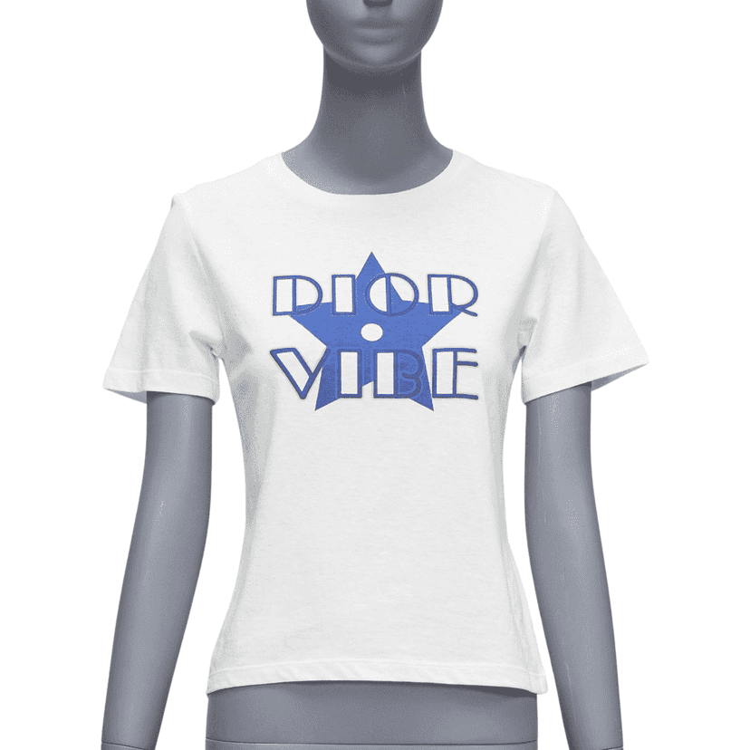 Dior Vibe Star Tee White Cotton Very good condition - Front View