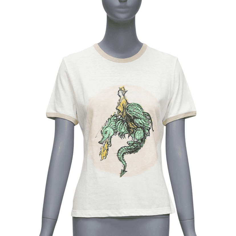 Dior Dragon Ringer Shirt Beige Cotton Very good condition - Front View