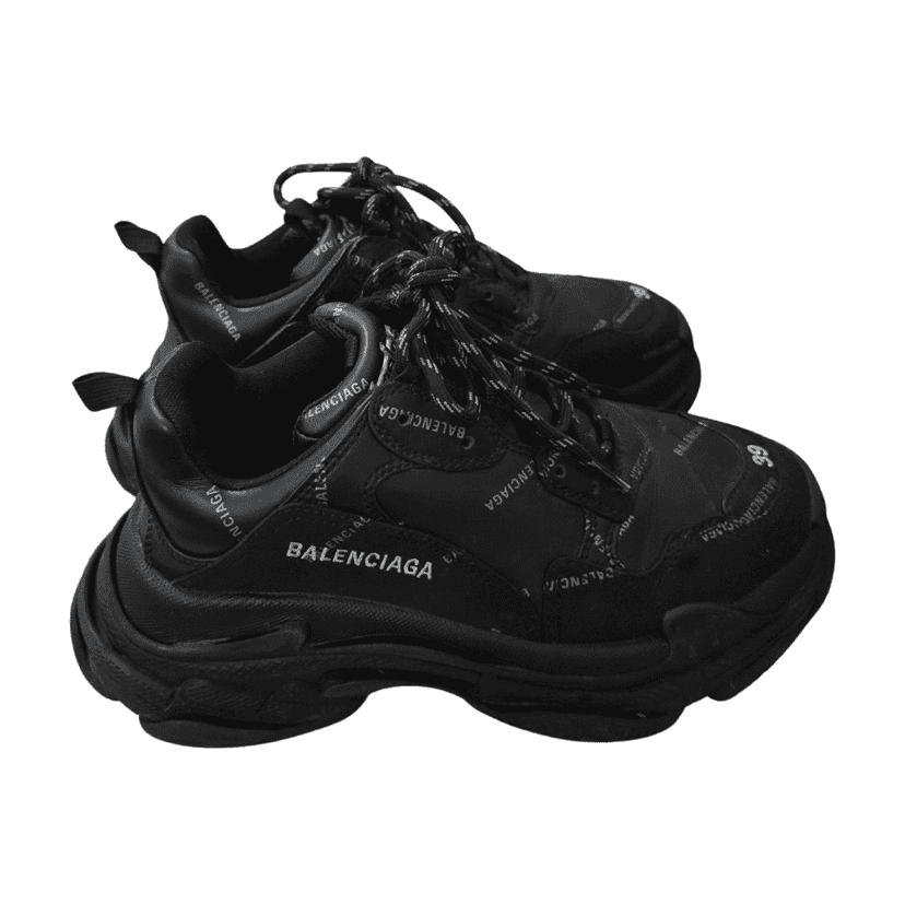 Balenciaga Triple S Black Leather Very good condition - Front View