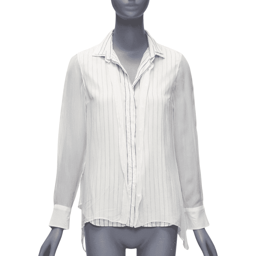 Brunello Cucinelli Layered Sheer Shirt Beige Silk Very good condition - Front View