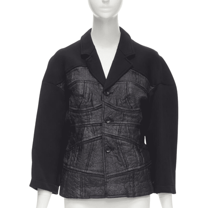 Comme Des Garcons Patchwork Scuba Blazer Black Polyester Never worn - Front View