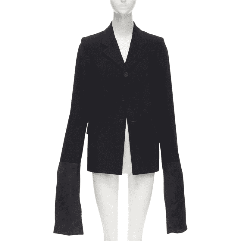 Comme Des Garcons Wide Sleeve Blazer Black Wool Never worn - Front View