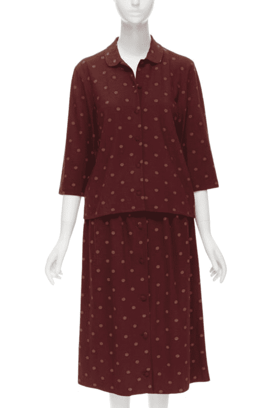 Comme Des Garcons Polka Babydoll Set Red Cotton Never worn - Front View