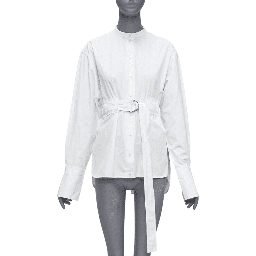 Celine D Ring Belt Shirt White Cotton Very good condition - Front View
