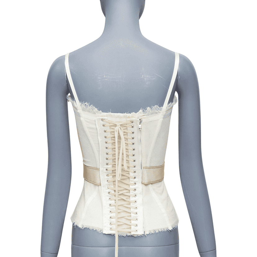 Dolce & Gabbana Mesh Trim Bustier Ecru Good condition - Front View
