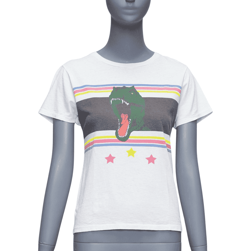 Saint Laurent Dino Print T-Shirt White Cotton Never worn - Front View