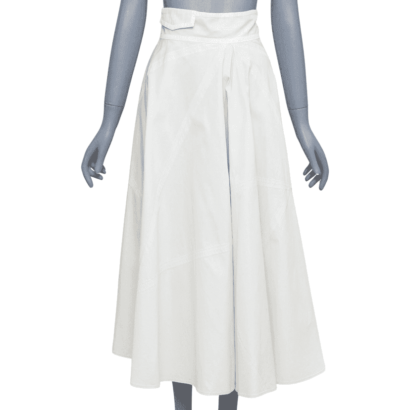 Bottega Veneta Diagonal Zip Skirt Grey Cotton Good condition - Front View