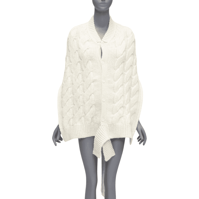 Simone Rocha Ribbon Tie Cable Top Beige Never worn - Front View