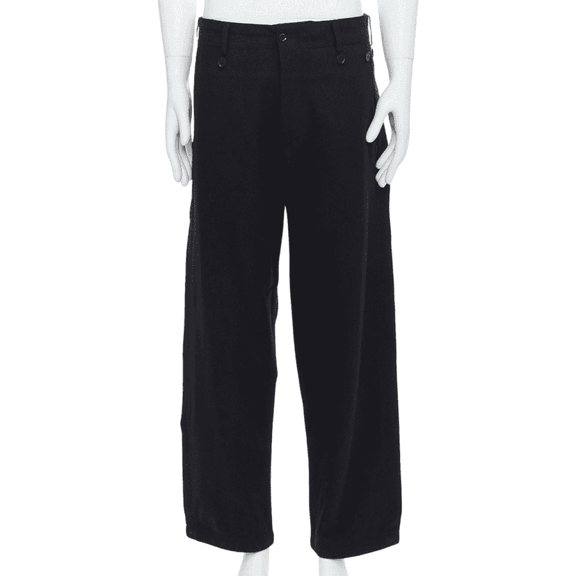 Yohji Yamamoto Raw Edge Pants Black Wool Never worn - Front View
