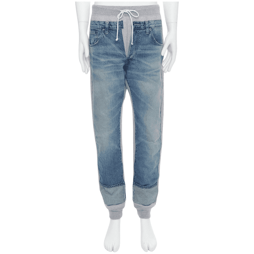 Junya Watanabe Patch Joggers Blue Cotton Never worn - Front View