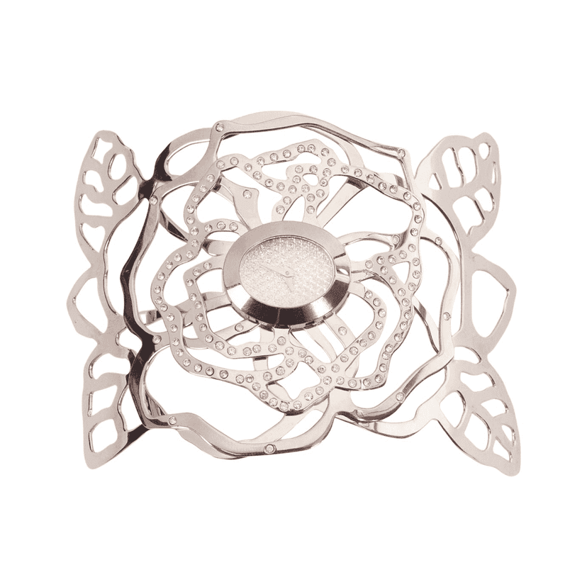 Valentino Garavani Crystal Flower Watch Silver Good condition - Front View