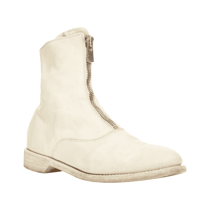 Guidi Wedge Round Toe Boots Ecru Leather Fair condition - Front View