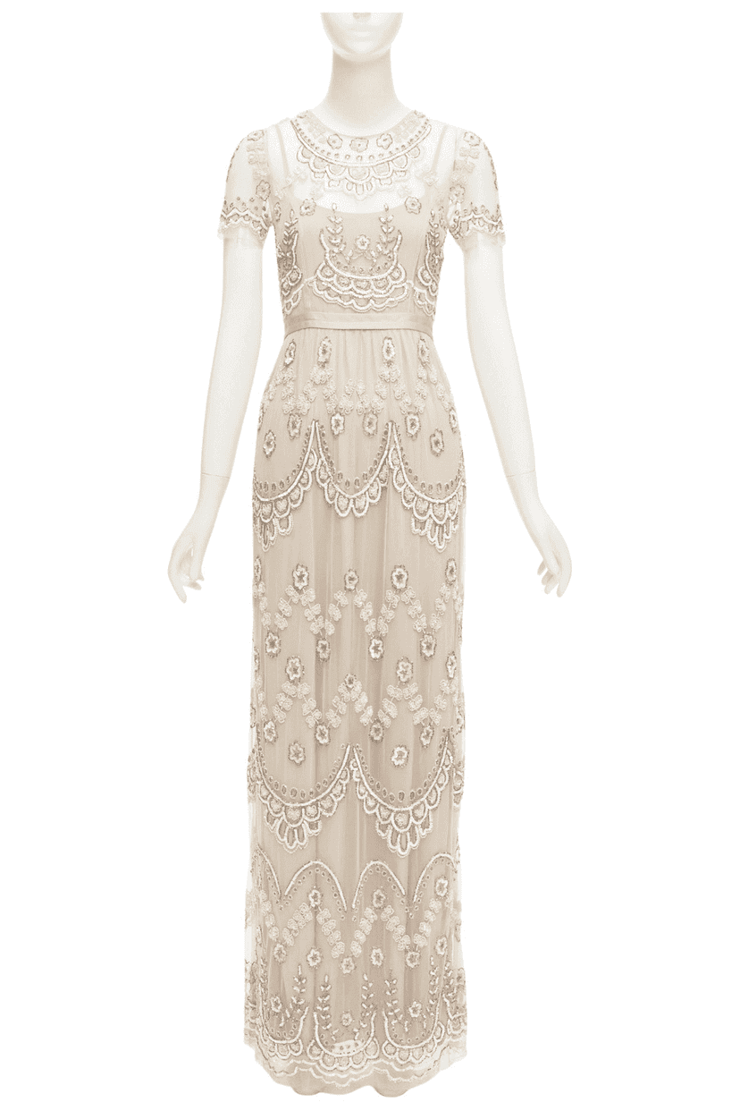 Needle & Thread Sequins Gown Dress Beige Good condition - Front View