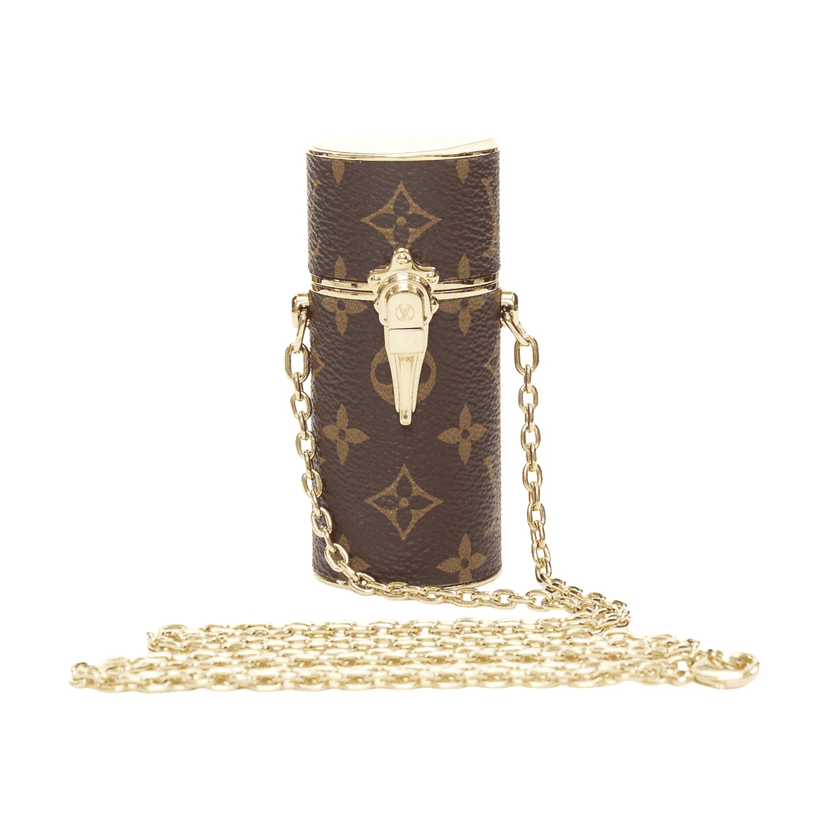 Louis Vuitton Lipstick Case on Chain Brown Good condition - Front View