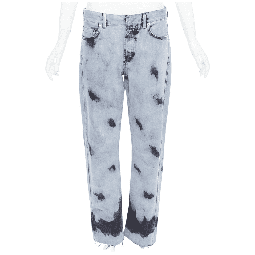 Dior Paint Effect Cropped Jeans Blue Cotton Very good condition - Front View