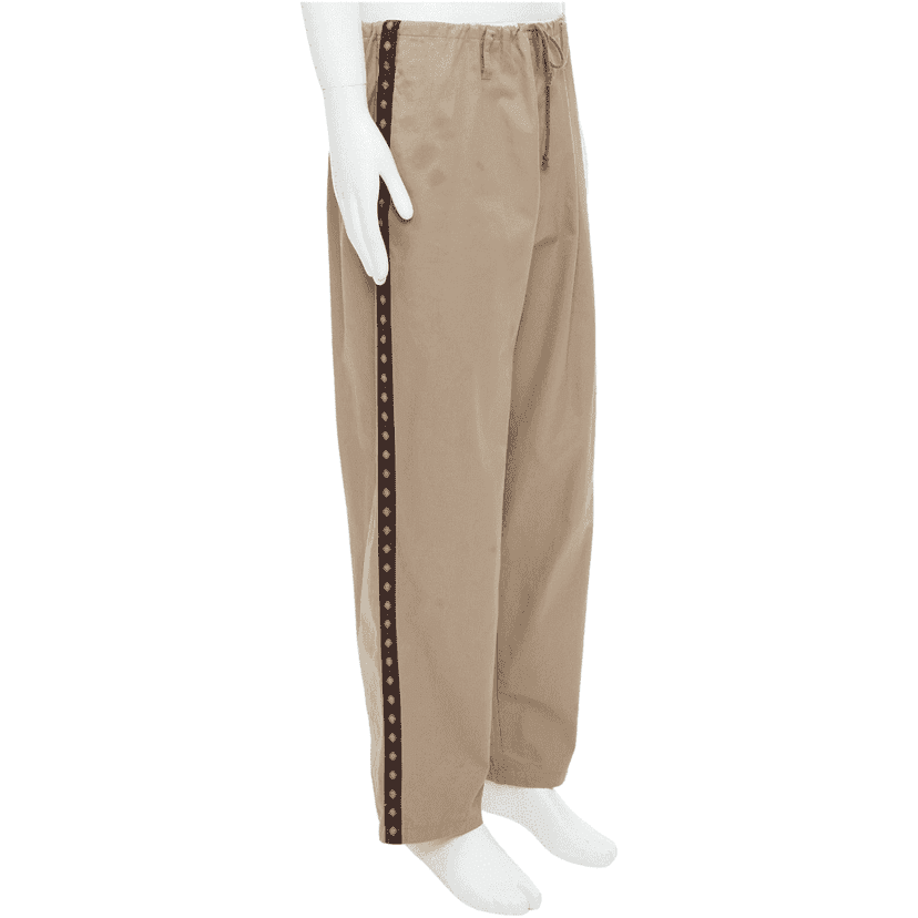 Yohji Yamamoto Ethnic Trim Pants Beige Cotton Fair condition - Front View