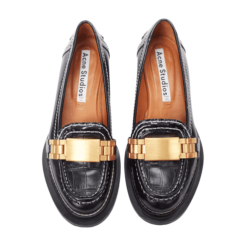 Acne Studios Penny Watch Black Leather Fair condition - Front View