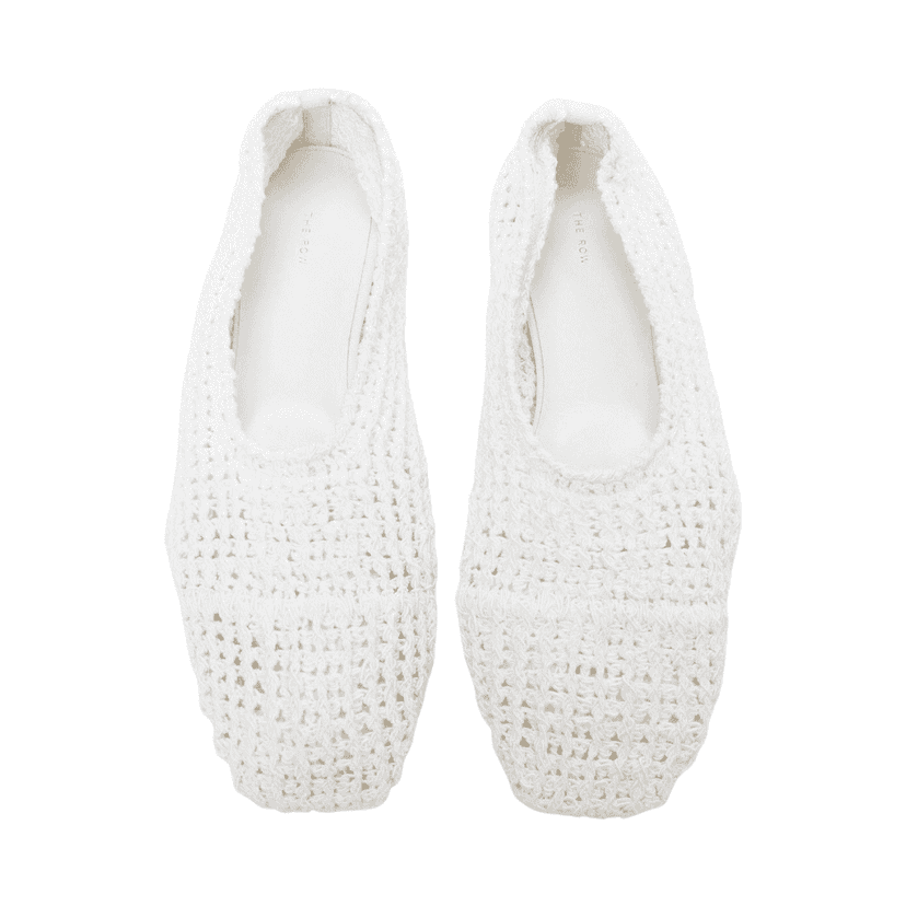 The Row Crochet Ballet Flats White Very good condition - Front View