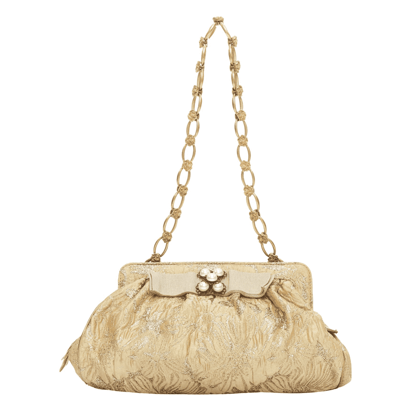 Dolce & Gabbana Floral Jacquard Bag Gold Very good condition - Front View