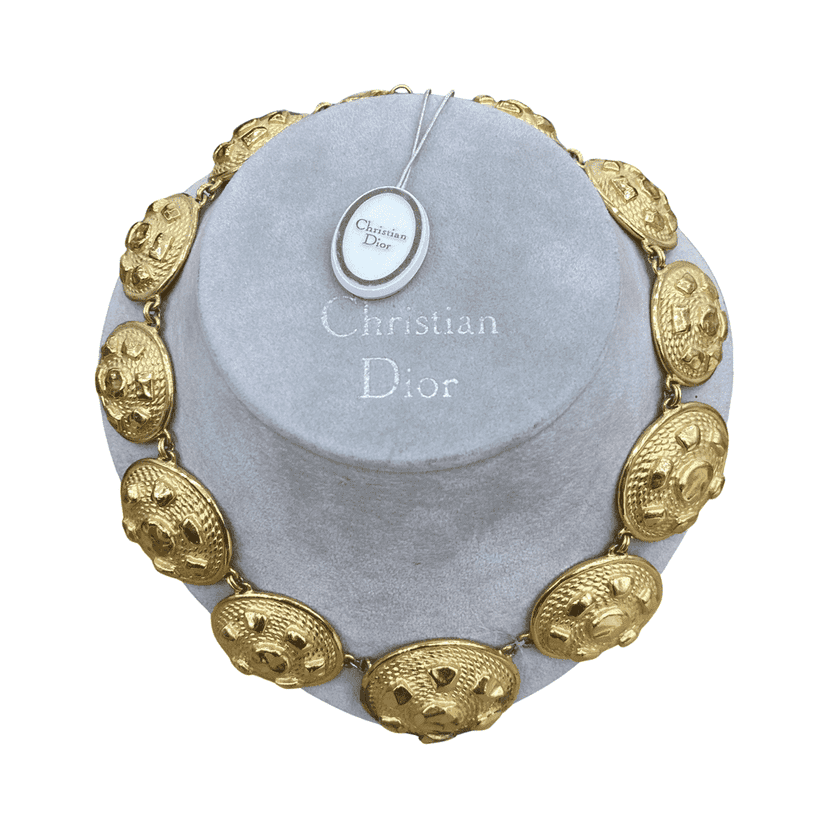 Christian Dior Vintage necklace Gold Never worn, with tag - Front View