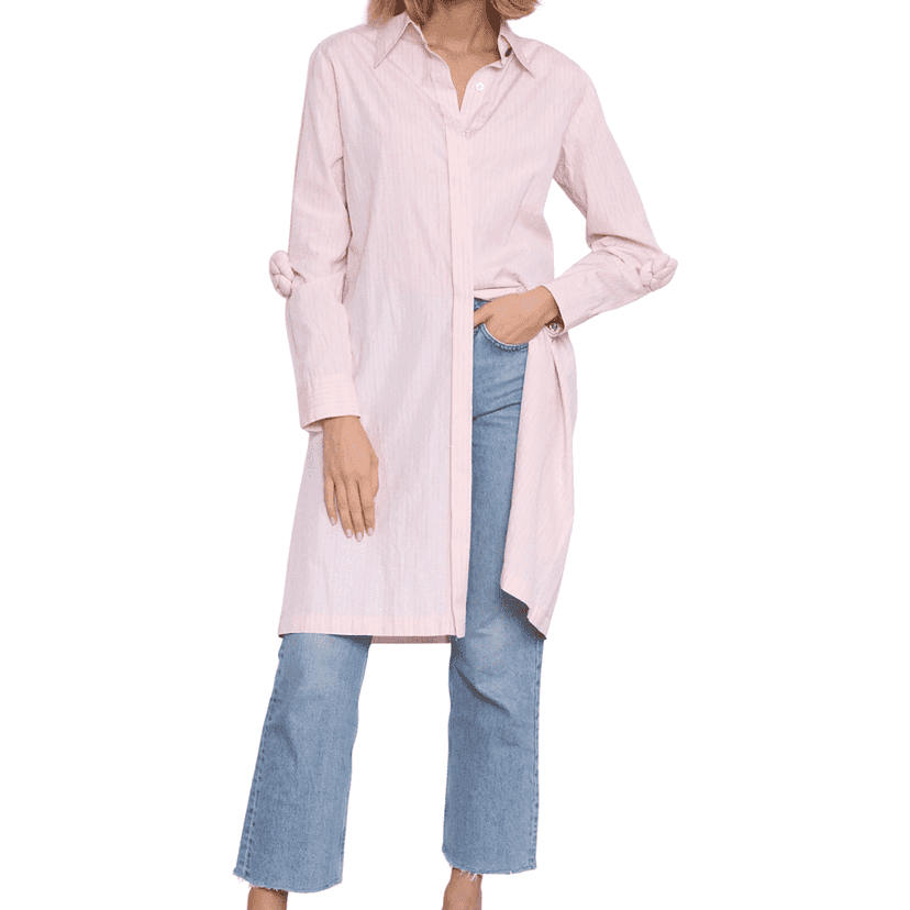 Chanel  Cotton Shirt Dress Pink Cotton Very good condition - Front View